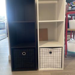 2 Shelf Units With 2 Boxes