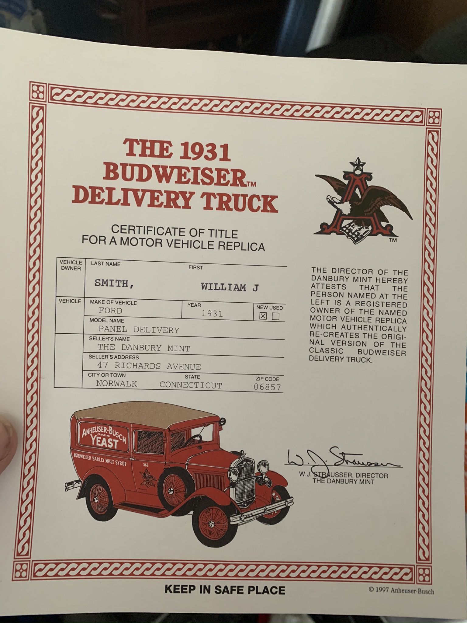 1931 Budweiser Delivery Truck
