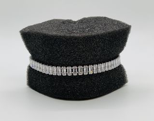 Bracelet Silver Plated Baguette Cubic Zirconia