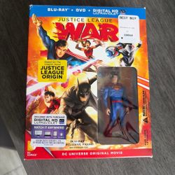 Justice League war Blu-ray with superman action figure