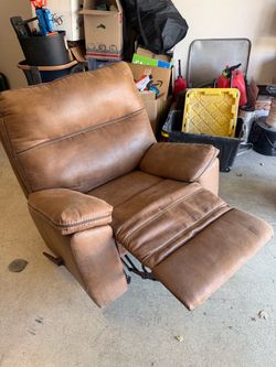 Brown leather recliner