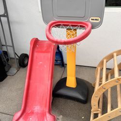 Kids Slide & Basketball Hoop 