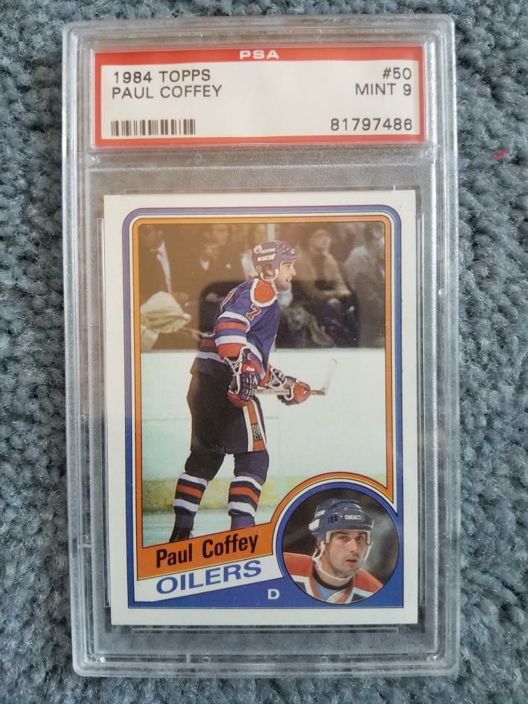 PAUL COFFEY 1984 Topps #50 PSA Graded Card MINT 9 NHL Oilers