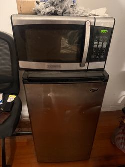 Microwave and Sanyo Mini Fridge