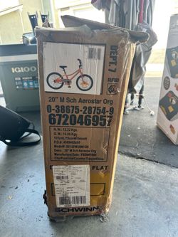 Brand new in box Schwann 20” bike no pedals