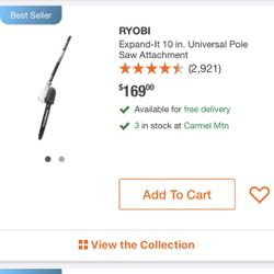 Pole Saw Attachment Ryobi New