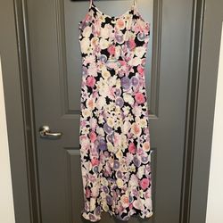 Purple & Black Flower Maxi Dress size small by Kensie 