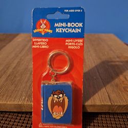 Rare Find Warner Bro. Vintage Looney Tunes Taz Mini Book Keychain-$18.00