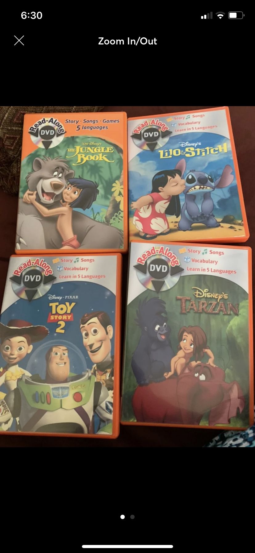 Disney Read Along DVD’s in 5 languages