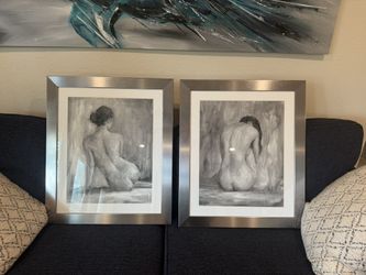 Pair of nude women in custom frames