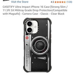 CASETiFY Ultra Impact iPhone 16 Case [Strong Slim / 11.5ft 5X Militray Grade Drop Protection/Compatible with Magsafe] - Camera Case - Classic - Clear 