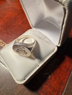 Signet Ring Men Sterling Silver Crest 925