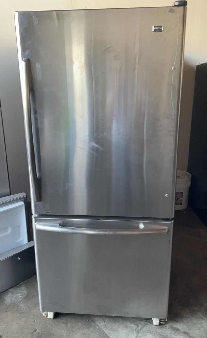 Maytag Bottom Freezer Stainless Steel Refrigerator Fridge