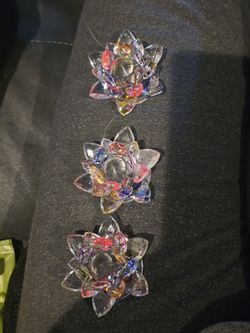 Dainty 2.5" Diameter Crystal Flower!! Multicolor To Adorn Any Decor!!