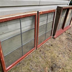 Vintage Wood/glass Panel Windows.  