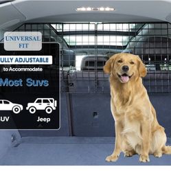 Dog Car Barrier for SUV Trunk Cargo Area, Foldable & Adjustable Car Divider 