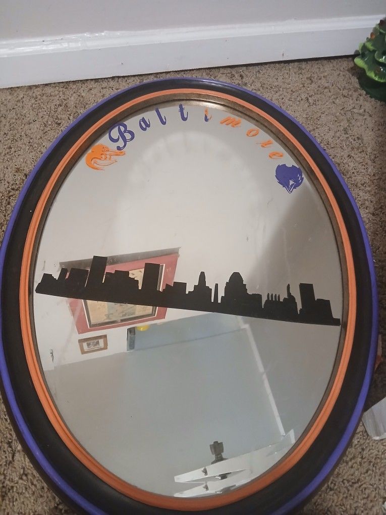 Custom Baltimore Orioles And Ravens Mirror