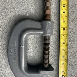 Vintage J. H. Williams Vulcan No. 4 Heavy Service 4-1/2” C-Clamp Bridge clamp Drop Forged In USA