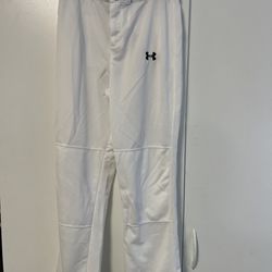 Under Armour Mens Small Loose Fit White Baseball Pants