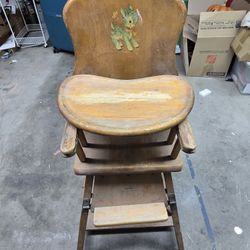 Antique Wood High Chair