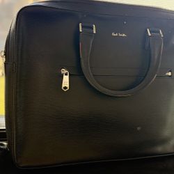 Paul Smith Black Leatherb Laptop Briefcase (New, Never Used — No Tags)