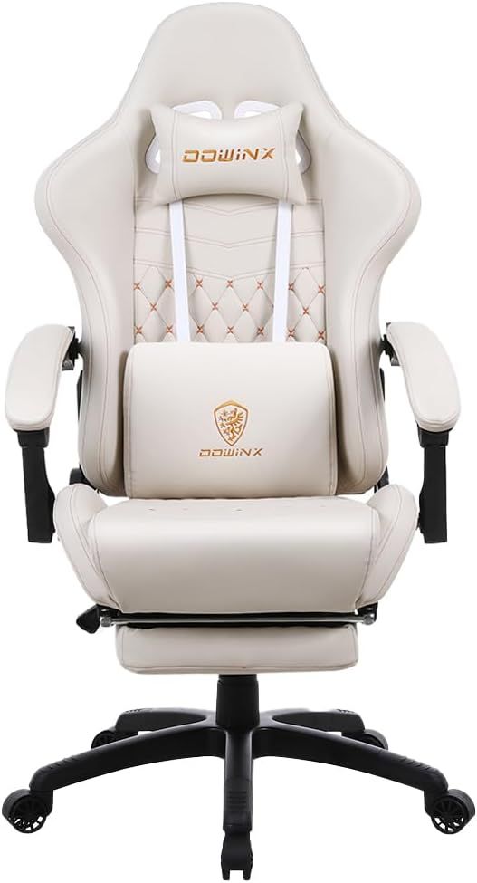 Dowinx Gaming Chair Big and Tall, Ergonomic Game Chair for Adults with Footrest and Massage Lumbar