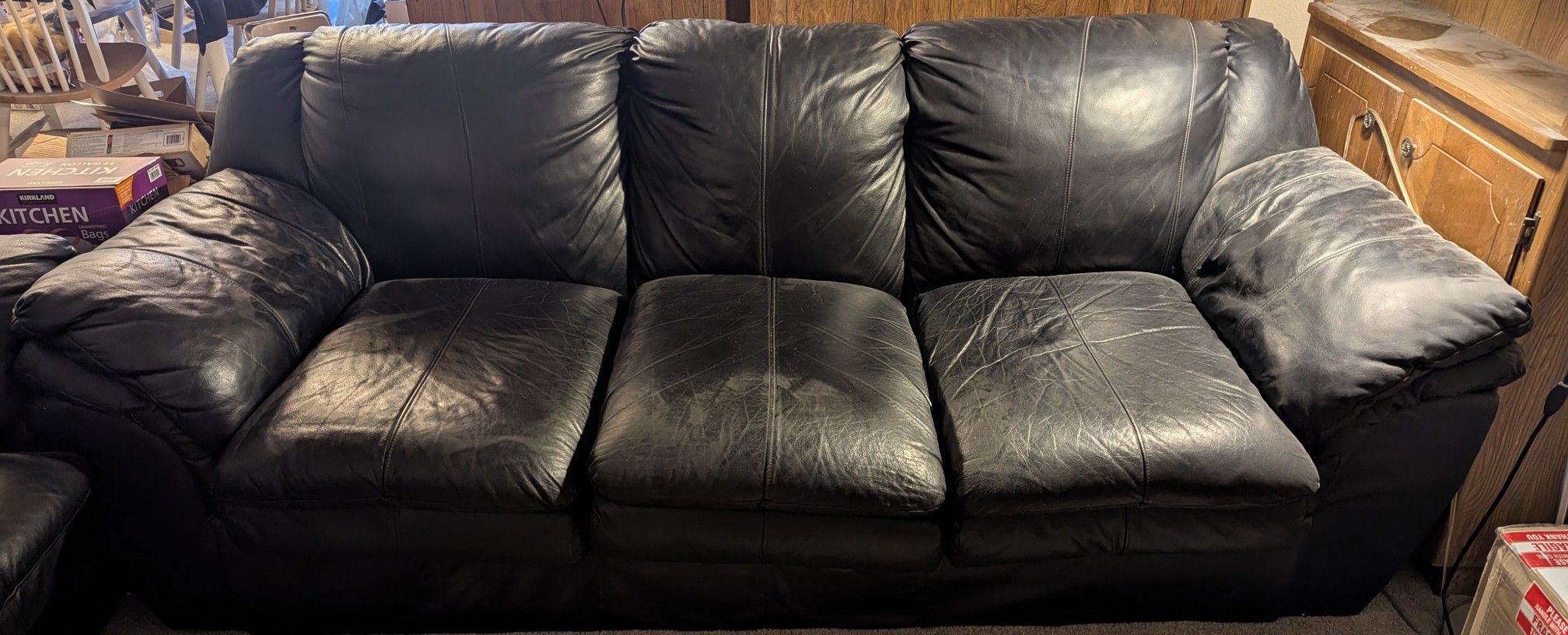 Free Black Leather Couch