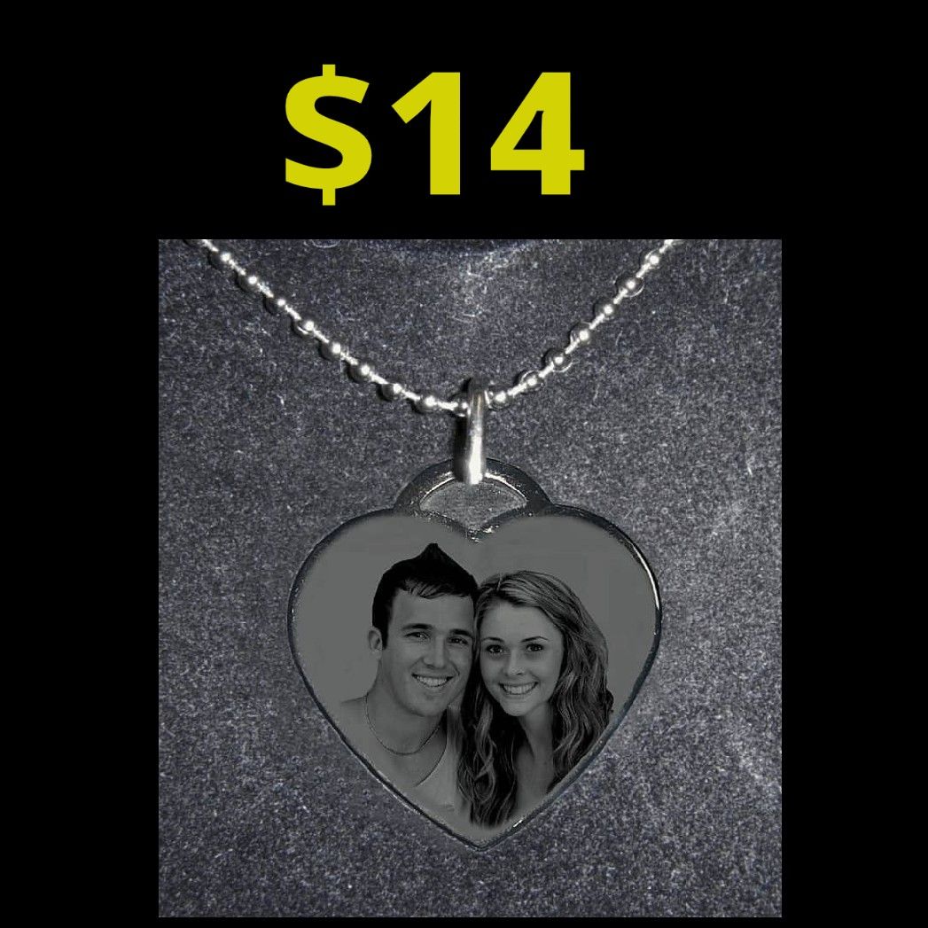 **PERSONALIZED Heart Necklace -Any photo - great gift