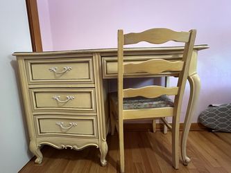 Vintage French Provincial Desk & Chair Set