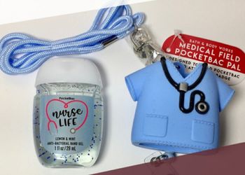 Bath & Body Works Blue Scrubs Medical Pocketbac Sanitizer ID Holder