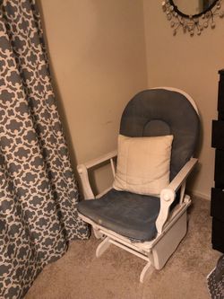 Rocking chair and curtains for sale