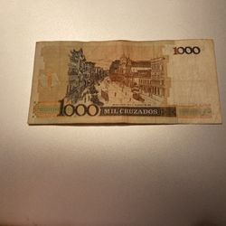 Brazil 1000 Mil Cruzados 1987 Banknote Consecutive Numbers Uncilrculated