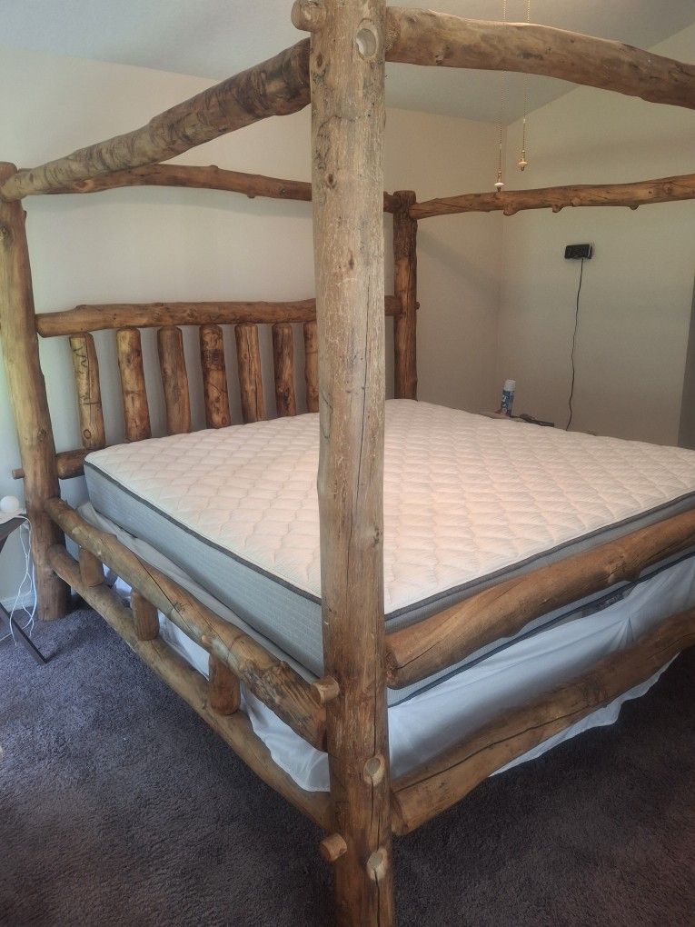 Unique King Size Log Bed Frame