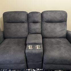 Bluish/gray Recliner Couches