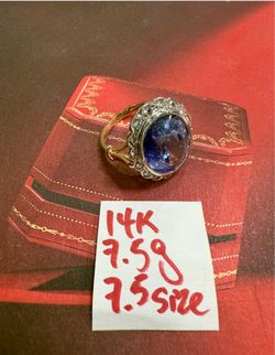 14K Solid Gold Ring For Wedding 7.5Gr Size 7.5