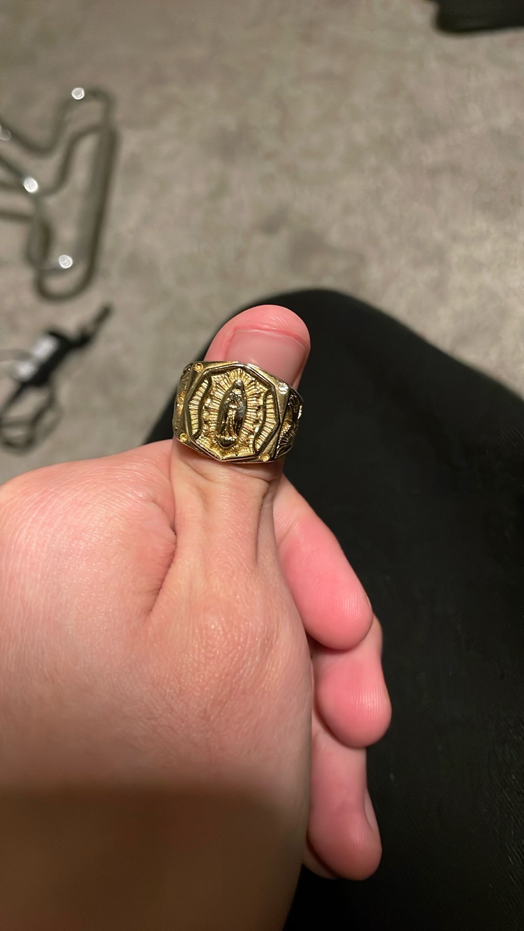 Gold Plated Virgin Mary Ring