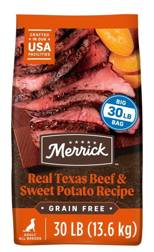 Merrick Real Texas Beef & Sweet Potato Recipe - Grain-free - Chicken-Free - Adult Dog Dry Food - 30lbs 