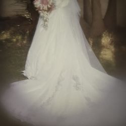 Beautiful Wedding Gown And Vail