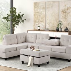Reversible Sectional + Ottoman