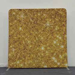 8x8 Tension Backdrop Gold Sparkle And White On The Other Side