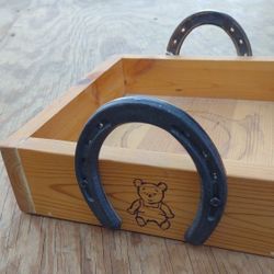 Wood Horse Shoe Holder