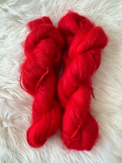 Mohair/Lace Yarn- Moonfire- Neon Orange, Neon Red