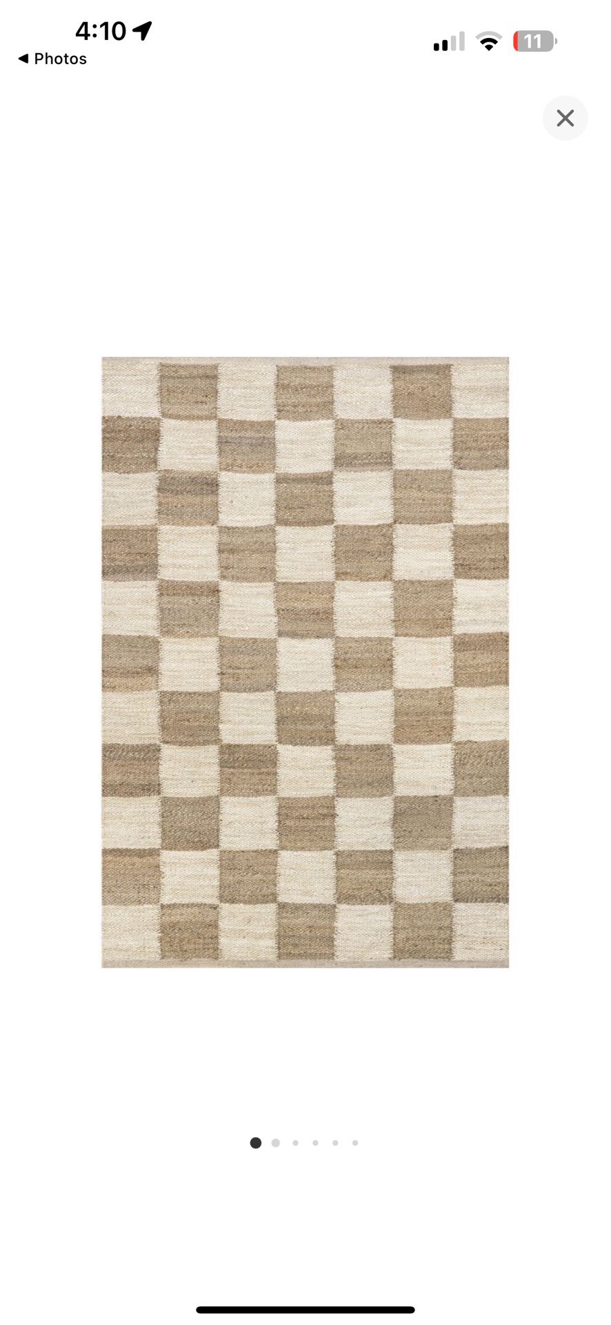 5’x8’ nuLOOM Christana Traditional Checkered Jute Area Rug