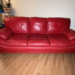 Red Leather Sofa And Loveseat Set