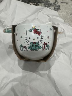 Hello kitty Ceramic Bowl With Chopsticks And Spoon