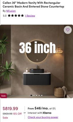 NFusion Callen 36" Modern Floating Bathroom Vanity