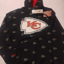Kansas City Chiefs Mitchell And Ness Pull Over Hoodie Size SMALL