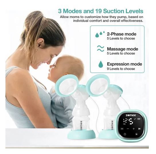 BRAND NEW Zomee Z2 Breast Pump and 300 Breastmilk Storage Bags