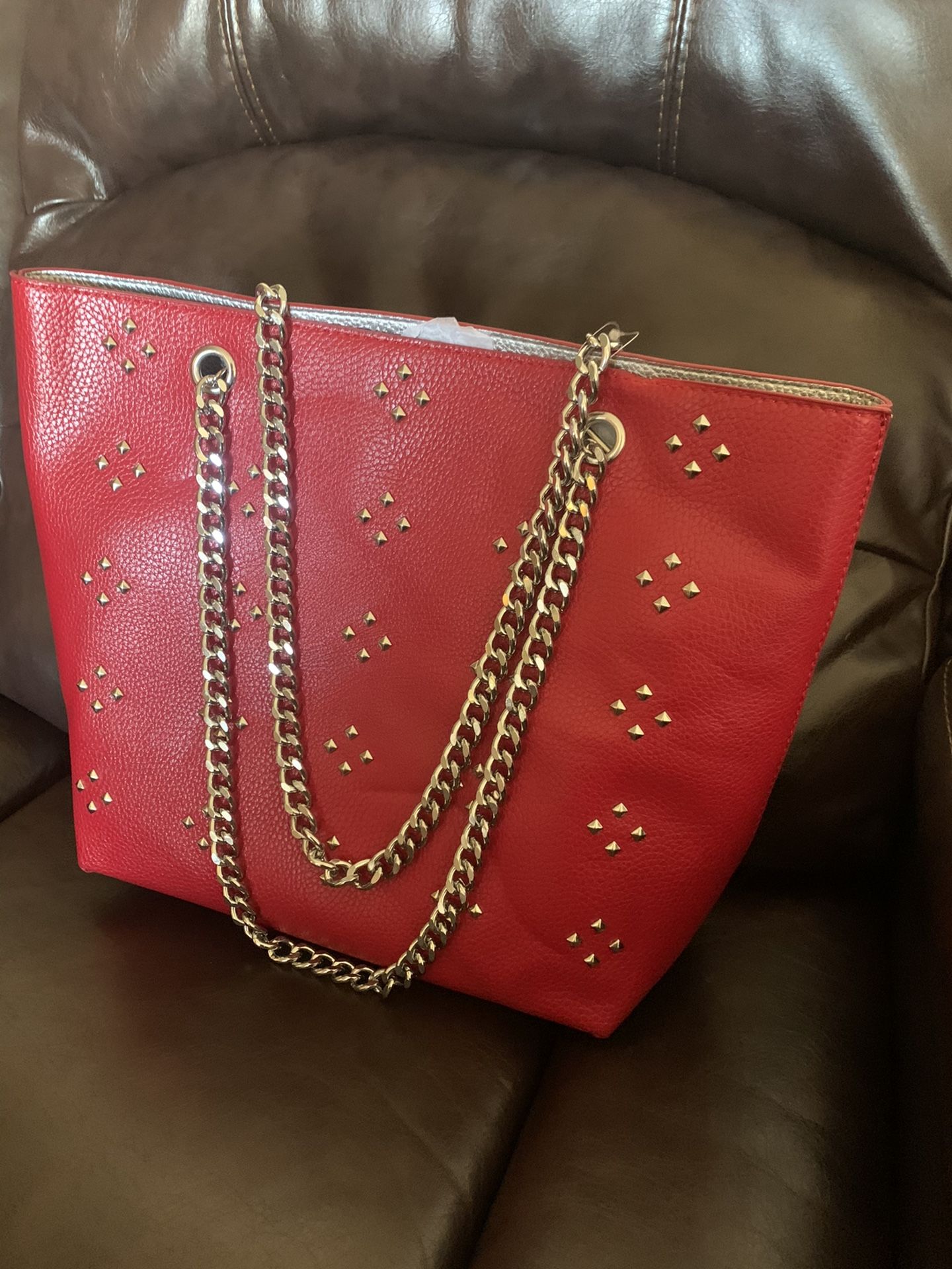 Women shoulder handbag tote red new never used