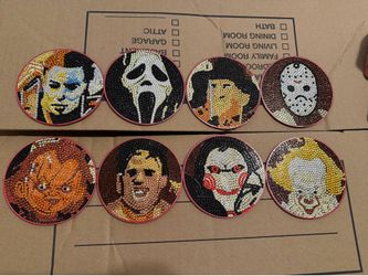 Horror diamond art coasters